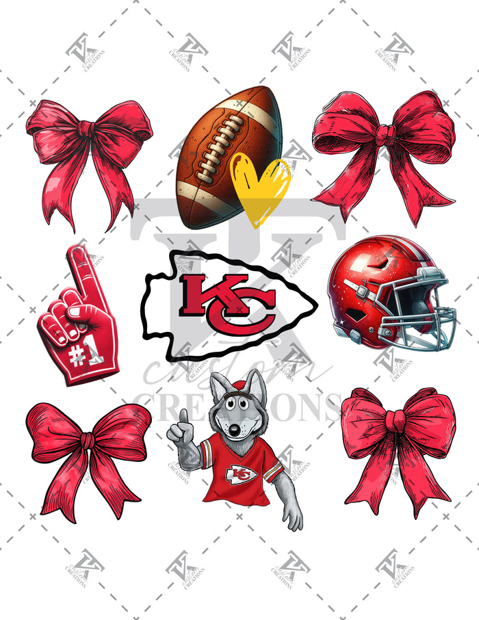Coquette Kansas City Chiefs Bow Design