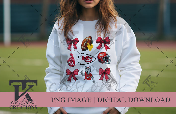 Coquette Kansas City Chiefs Bow Design