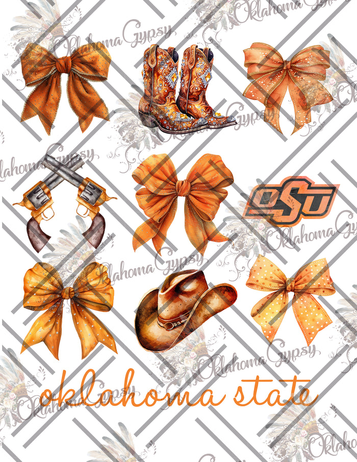 Coquette Oklahoma State OSU Bow Design