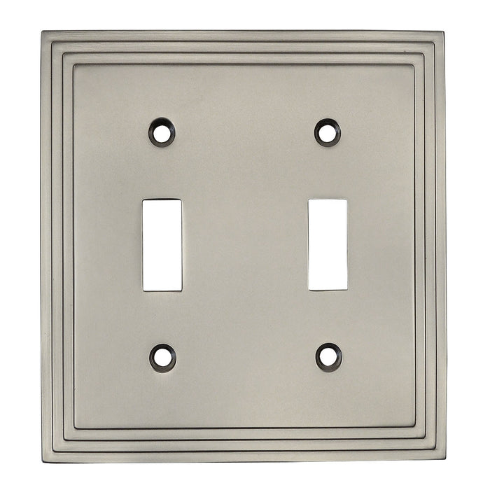 Cosmas 25033-SN Satin Nickel Double Toggle Switchplate Cover - Cosmas