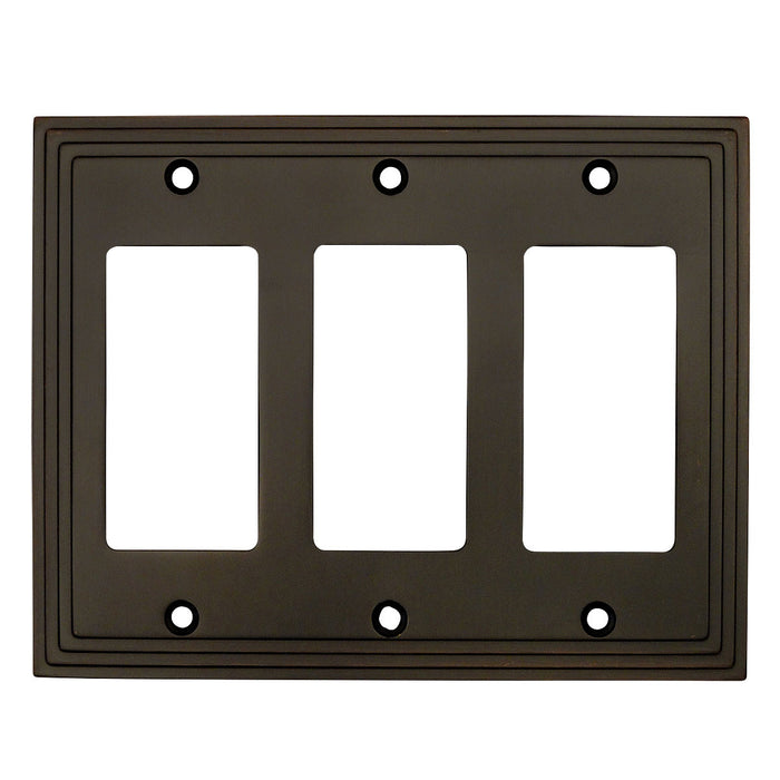 Cosmas 25084-ORB Oil Rubbed Bronze Triple GFCI / Decora Wall Plate - Cosmas