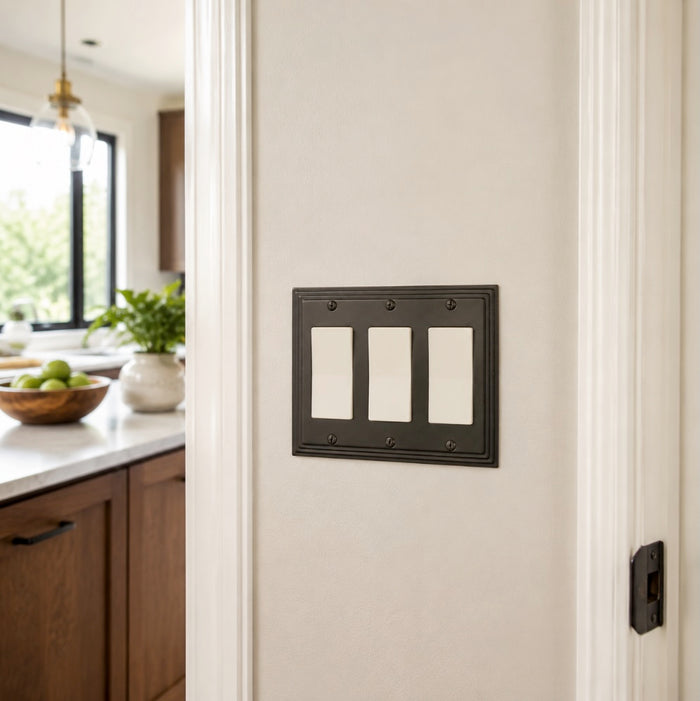 Cosmas 25084-ORB Oil Rubbed Bronze Triple GFCI / Decora Wall Plate