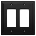 Cosmas 25090-FB Flat Black Double GFCI / Decora Wall Plate