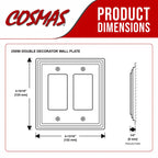 Cosmas 25090-FB Flat Black Double GFCI / Decora Wall Plate