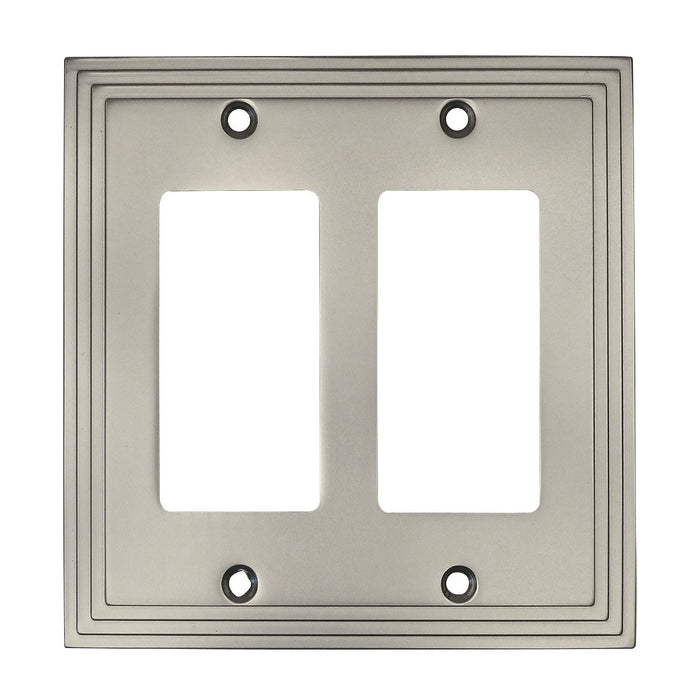 Cosmas 25090-SN Satin Nickel Double GFCI / Decora Wall Plate - Cosmas