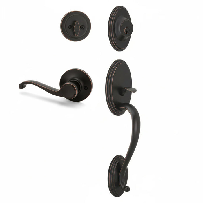 Cosmas 300 Series Oil Rubbed Bronze Handleset with 50 Series Interior