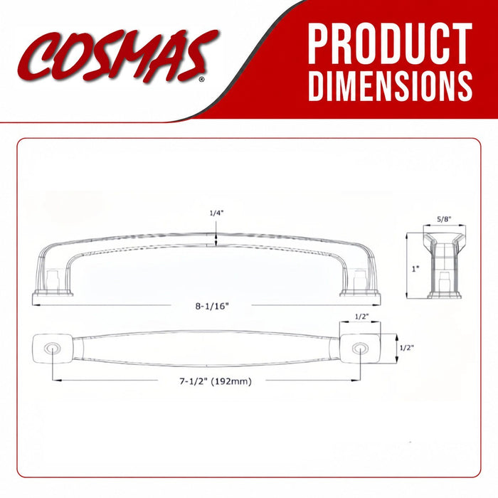 Cosmas 4392-192AS Antique Silver Cabinet Pull