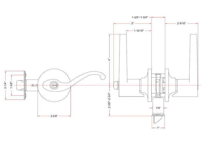 Cosmas 50 Series Satin Nickel Entry Door Lever