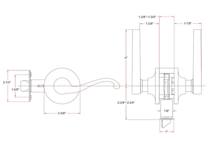 Cosmas 50 Series Satin Nickel Passage Door Lever
