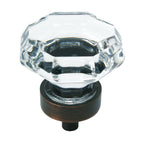 Cosmas 5268ORB-C Oil Rubbed Bronze & Clear Glass Cabinet Knob - Cosmas
