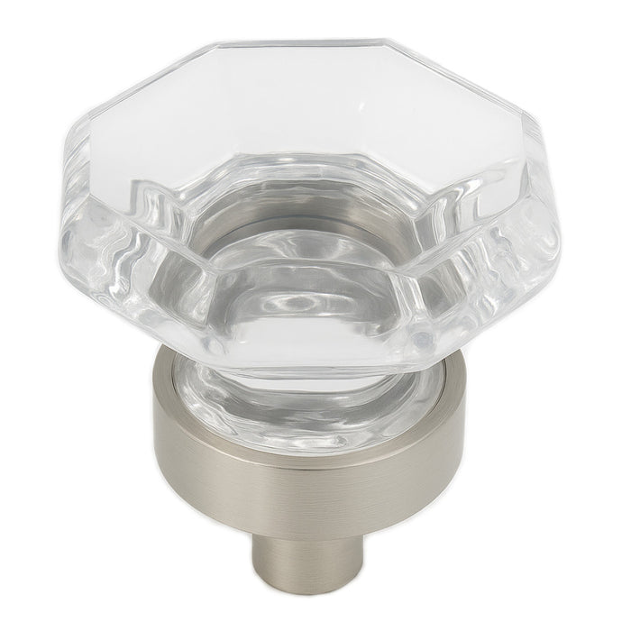 Cosmas 5268SN-C Satin Nickel & Clear Glass Cabinet Knob