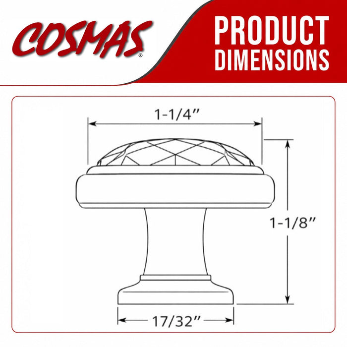 Cosmas 5317ORB-BL Oil Rubbed Bronze & Blue Glass Round Cabinet Knob