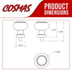 Cosmas 6355SN-P Satin Nickel & Pink Glass Round Cabinet Knob