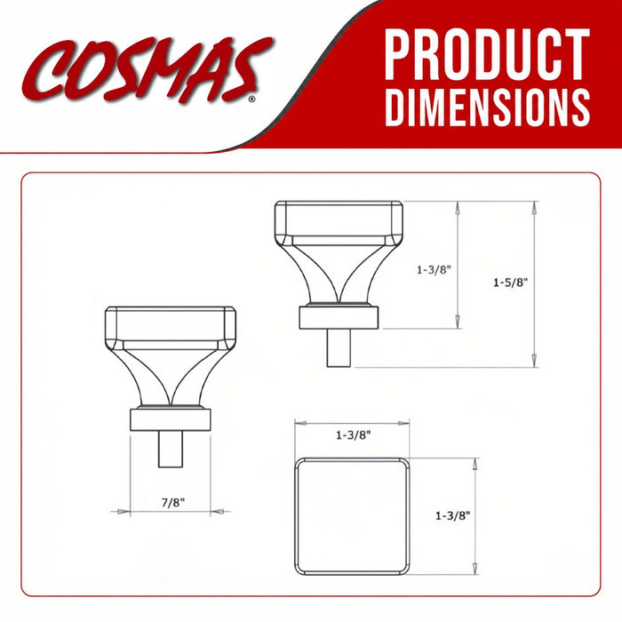 Cosmas 6377ORB-BL Oil Rubbed Bronze & Blue Glass Square Cabinet Knob