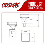 Cosmas 6377SN-BL Satin Nickel & Blue Glass Square Cabinet Knob