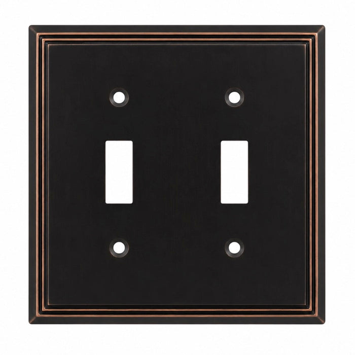 Cosmas 65004-ORB Oil Rubbed Bronze Double Toggle Switchplate Cover