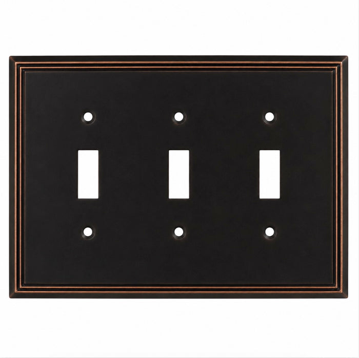 Cosmas 65005-ORB Oil Rubbed Bronze Triple Toggle Switchplate Cover
