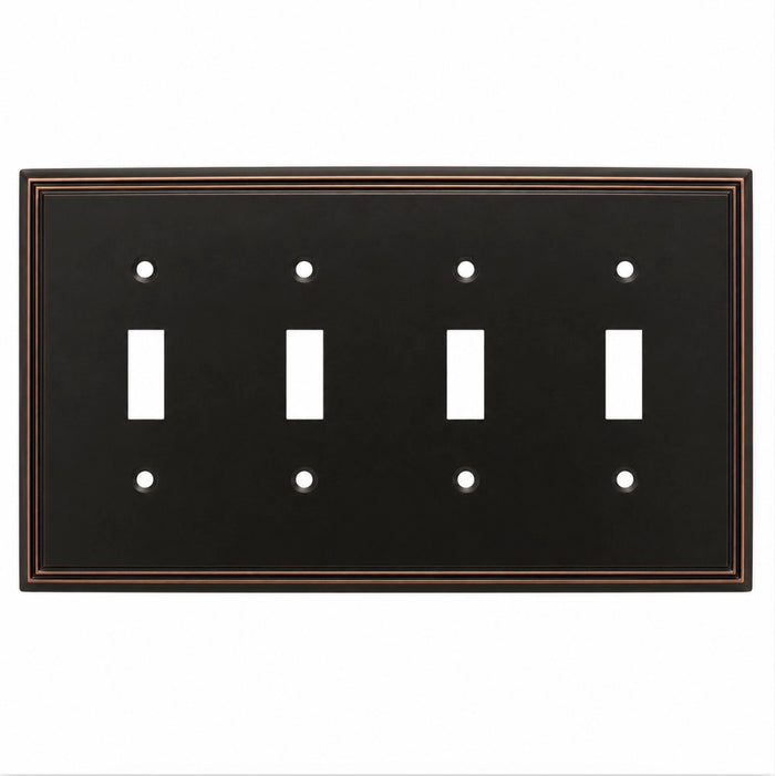 Cosmas 65006-ORB Oil Rubbed Bronze Quad Toggle Switchplate Cover