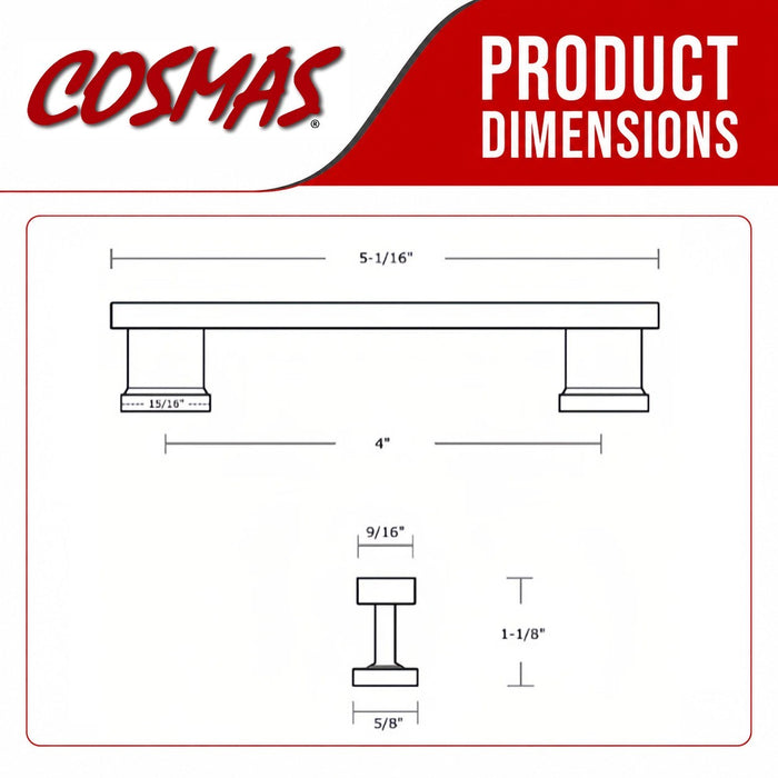 Cosmas 702-4HB Hammered Bronze Contemporary Cabinet Pull
