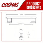 Cosmas 702-96BB Brushed Brass Contemporary Cabinet Pull