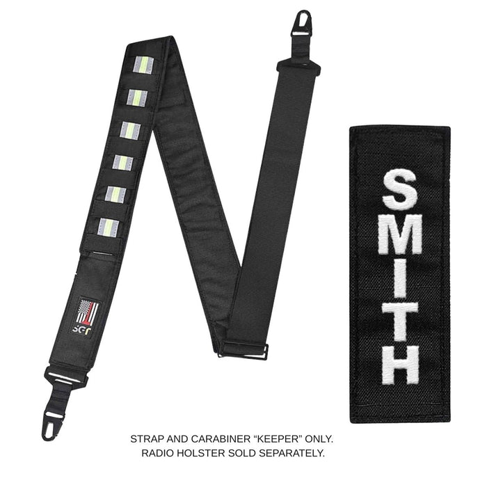 Durable SGT radio strap and carabiner combo for safety gear