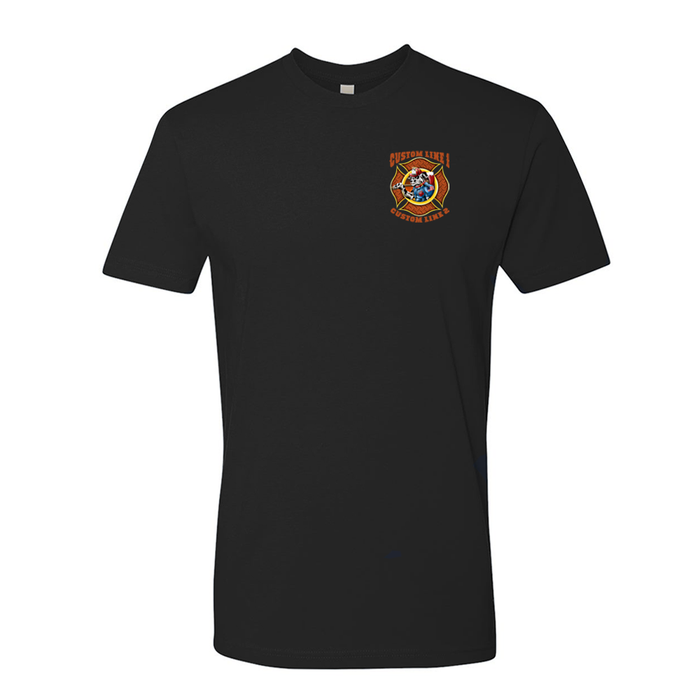 Fire Station Premium T-Shirt with Maltese, Axes and Dalmatian Design