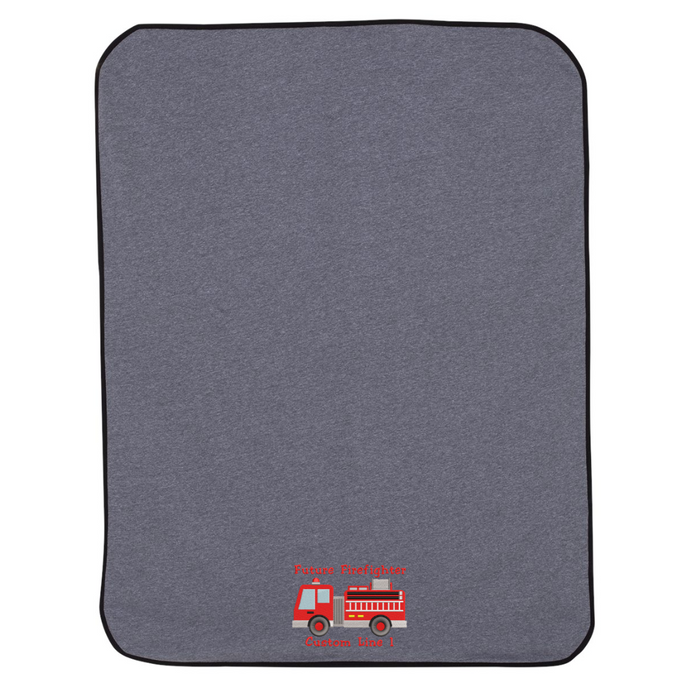 Future Firefighter Customized Baby Blanket in Dark Grey