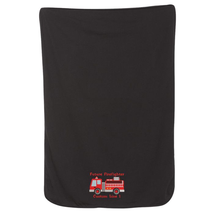 Future Firefighter Customized Baby Blanket in Black