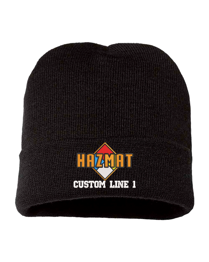 Customized hazmat beanie hat fire department personalized firefighter winter cap