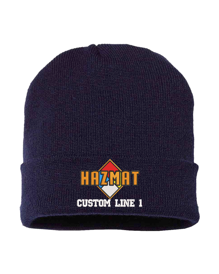 Customized hazmat beanie hat fire department personalized firefighter winter cap