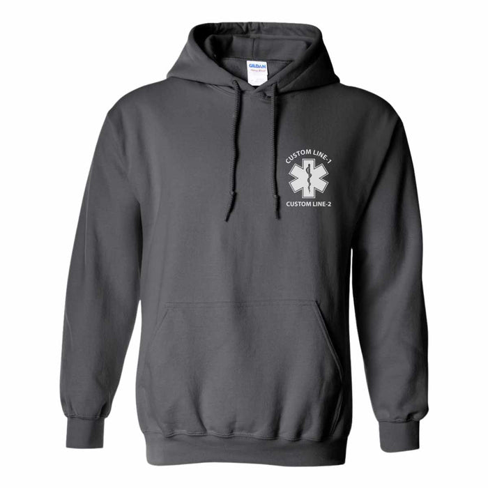 Customized paramedic hoodie made with ultra-soft fabric for warmth and comfort on duty.
