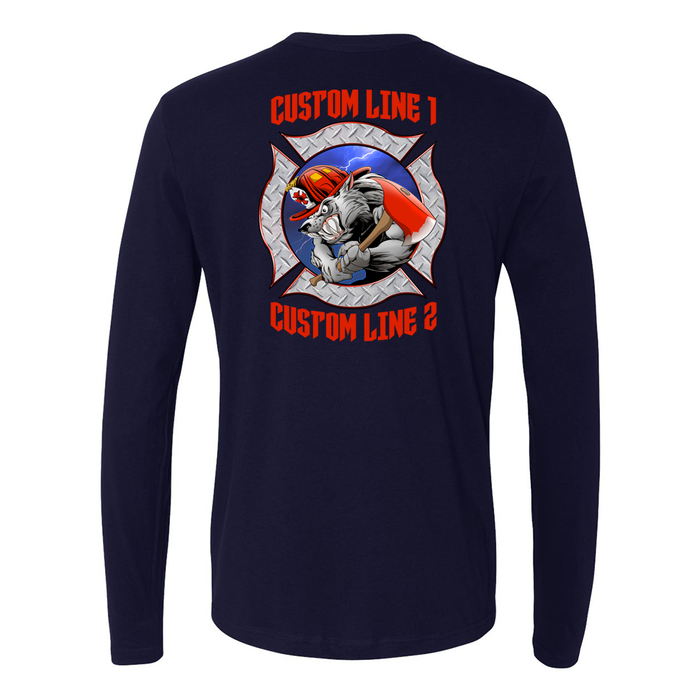 Customized Wolf Fire Station Long Sleeve Shirt