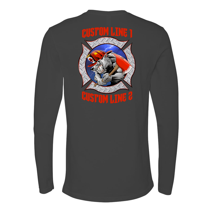 Customized Wolf Fire Station Long Sleeve Shirt