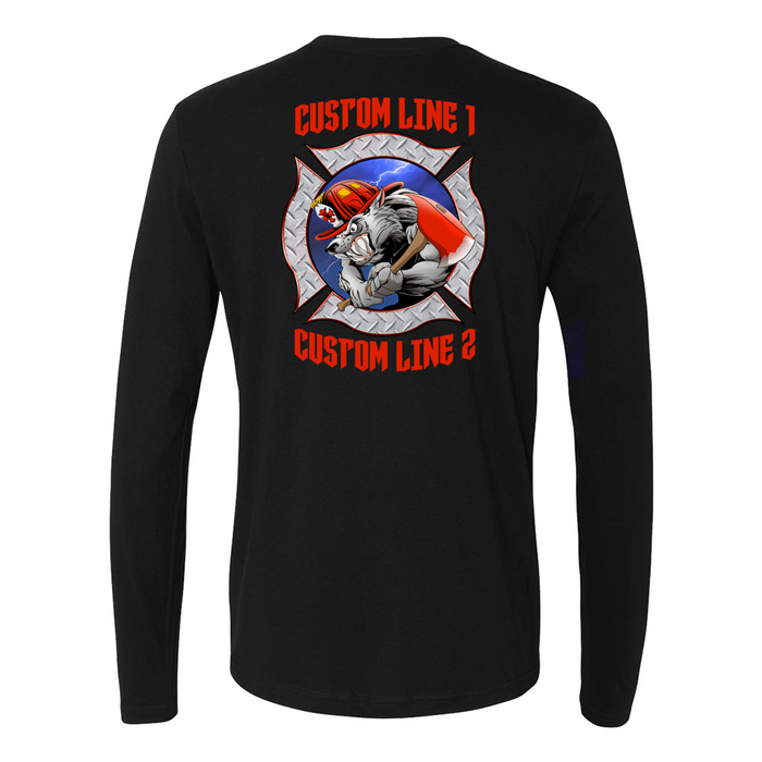 Customized Wolf Fire Station Long Sleeve Shirt