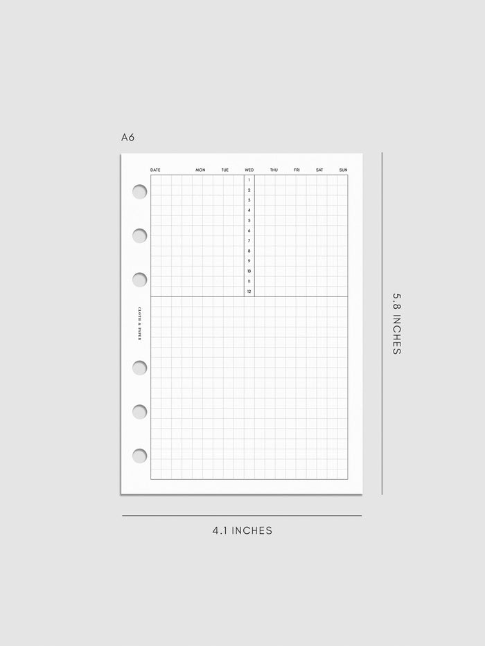 Digital mockup of insert in A6.
