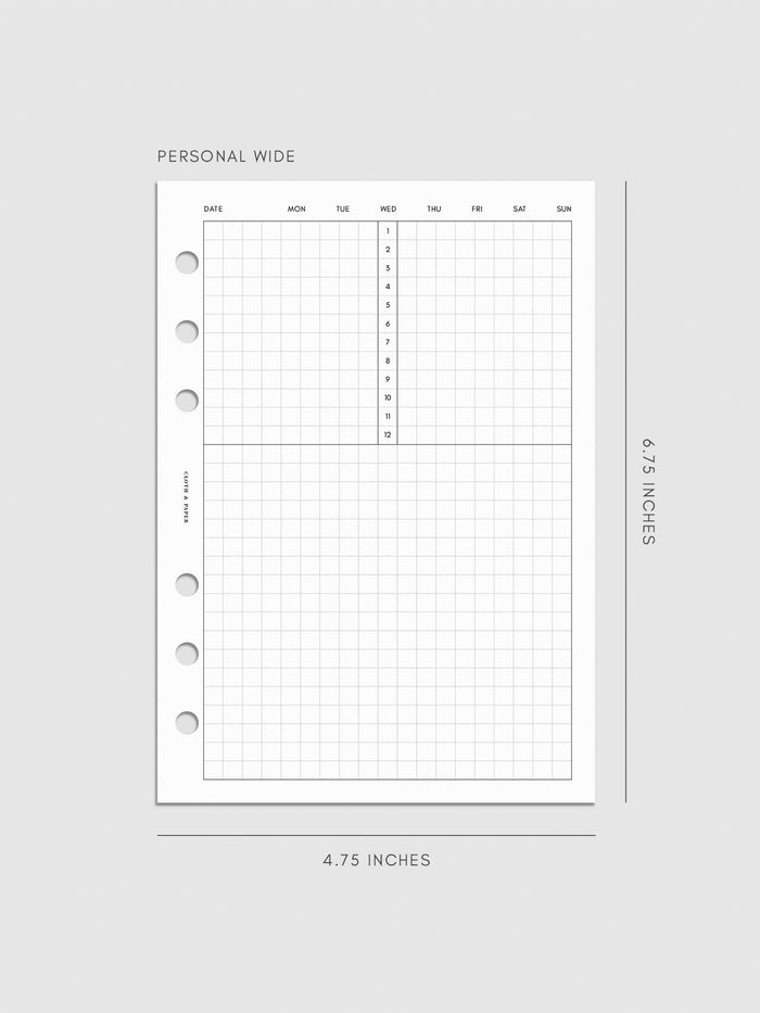 Digital mockup of insert in Personal Wide.