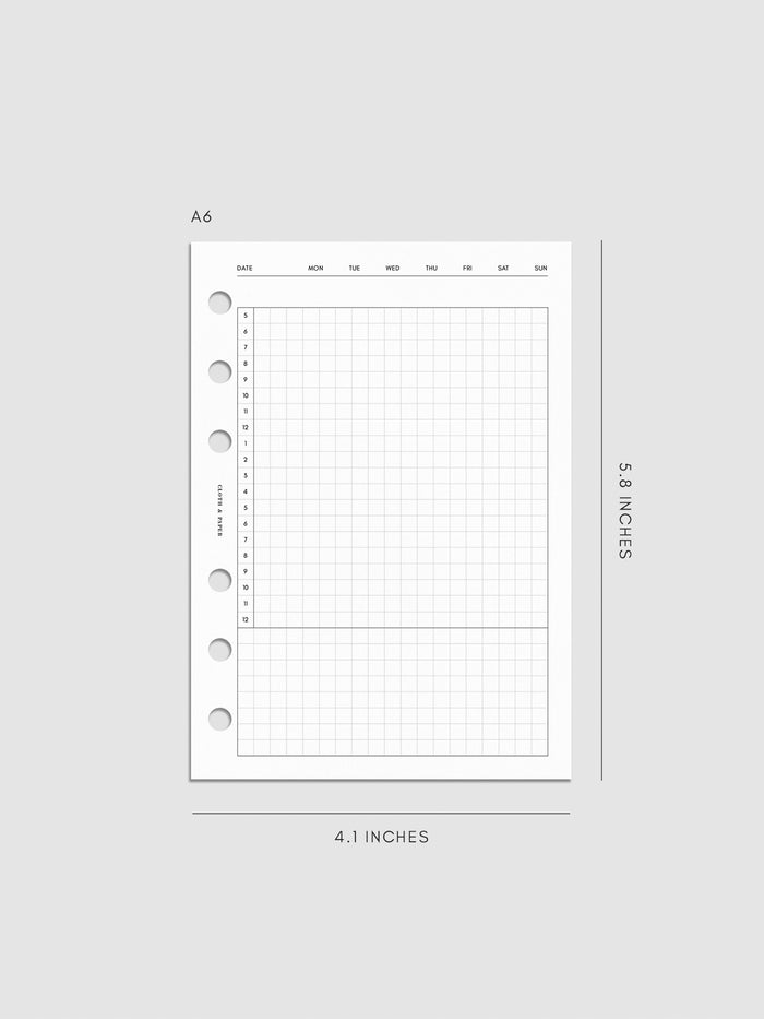 Digital mockup of insert in A6.