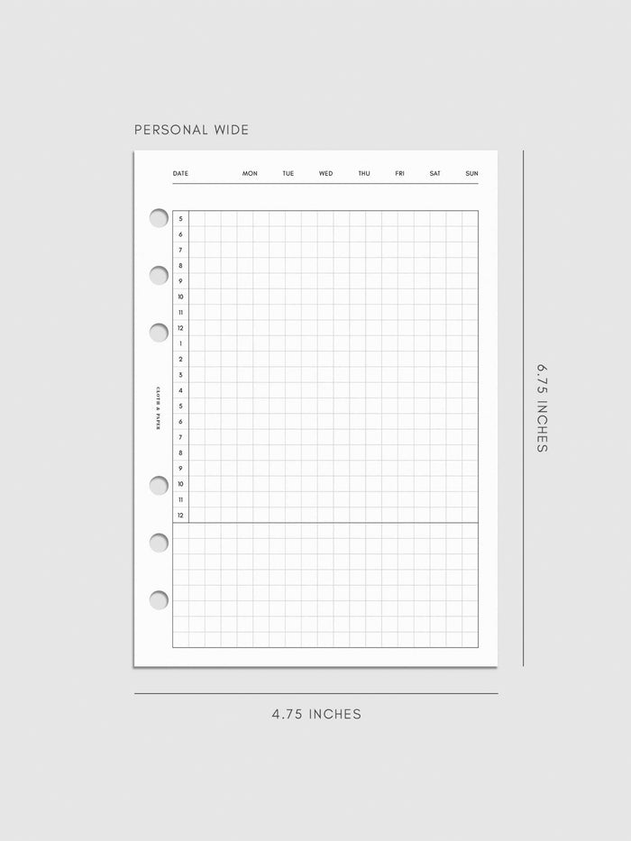 Digital mockup of insert in Personal Wide.