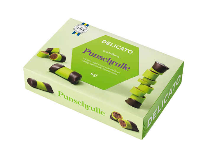 Delicato Punschrullar 4 × (6 × 40g) – Authentic Swedish Chocolate & Arrack Pastry Rolls – Classic Fika Treat