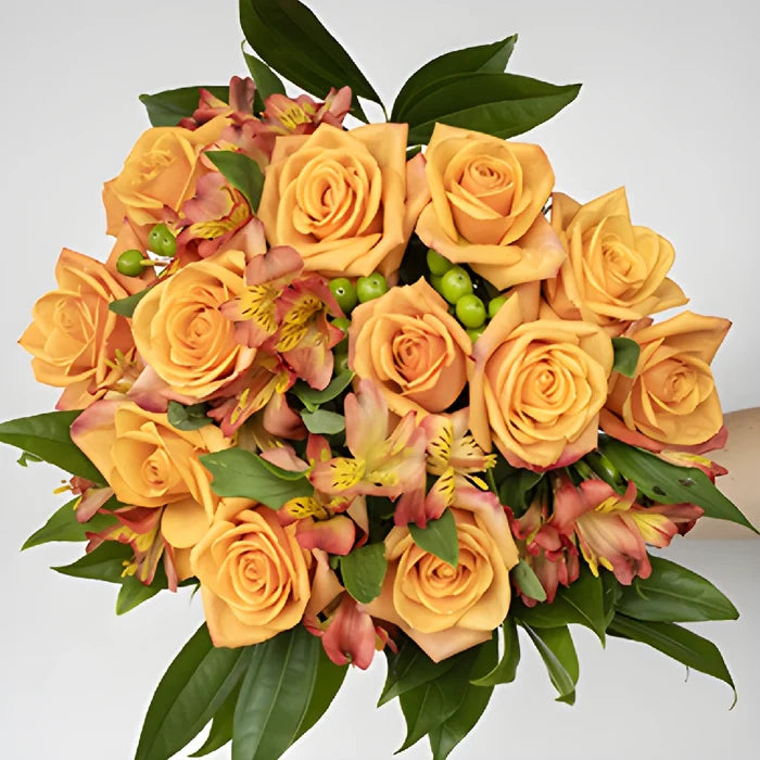 Delightful Orange Rose Bouquet