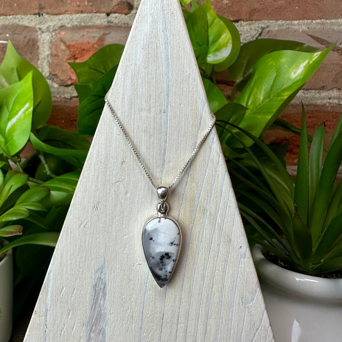 Dendritic Agate Polished sterling silver Pendant 0.5-1"