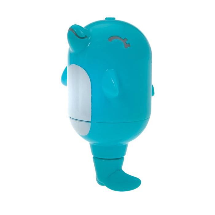 The Dolphin Squirt Toy with Splash Squirter Balls is a blue, cartoon-style bath toy shaped like a dolphin with a white belly, small fins, and a cheerful face—ideal for making bath time extra fun and playful.