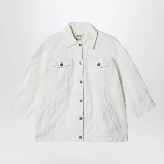 Douuod - Ivory denim jacket Brand Apparel & Accessories > Clothing > Outerwear > Coats & Jackets 4