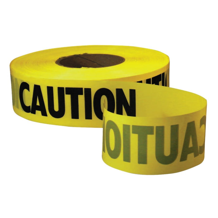Empire Level Safety Barricade Tape, 3 in x 1,000 ft, Caution, 2 mil, Yellow