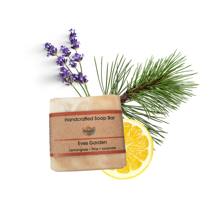 eves garden soap bar, cold pressed, vegan, plastic-free, solid soap