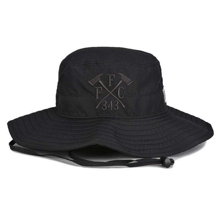 FFC 343 blackout boonie hat firefighter IAFF fire department back view