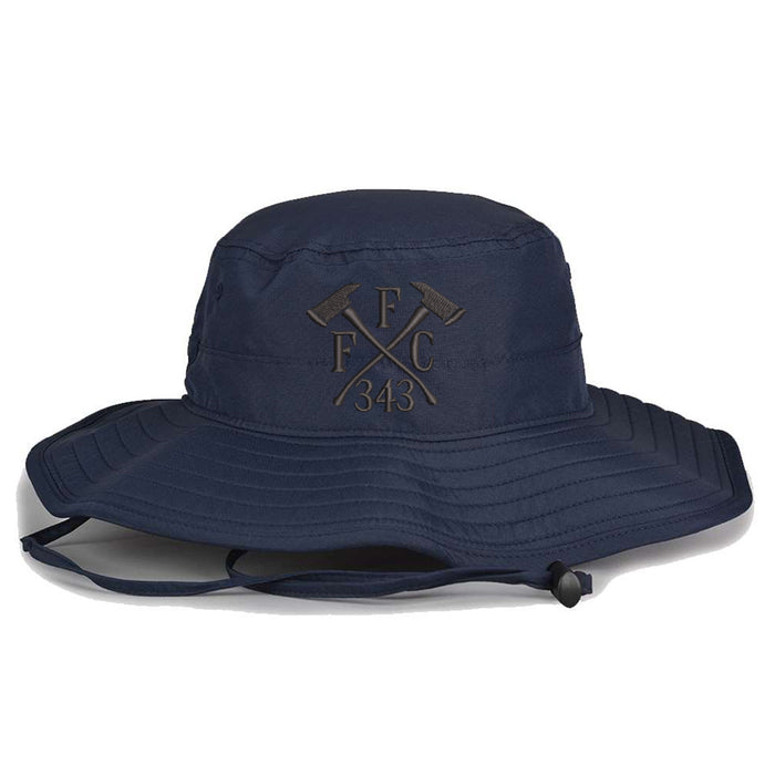 FFC 343 blackout boonie hat firefighter IAFF fire department side view