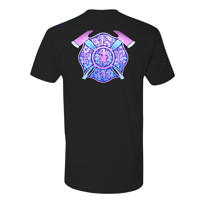 FFC 343 Hawaiian Firefighter T-Shirt fire department tropical aloha summer tee