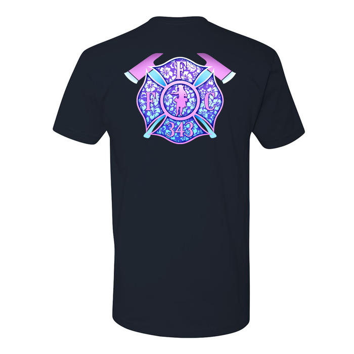 FFC 343 Hawaiian Firefighter T-Shirt fire department tropical aloha summer tee