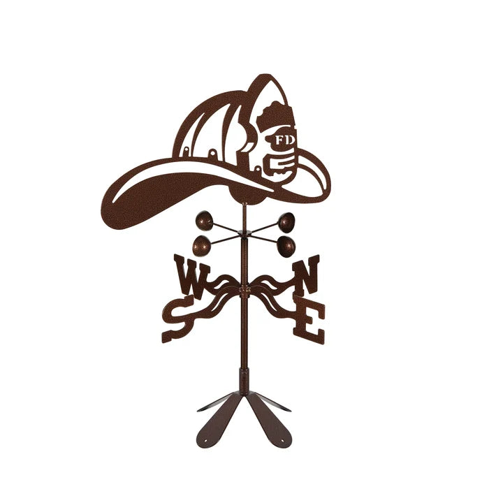 Decorative firefighter weathervane – fire helmet design
